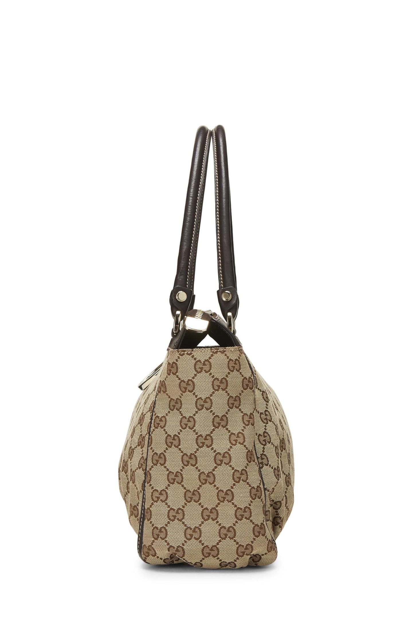 Gucci, sac fourre-tout zippé Abbey en toile GG d'origine d'occasion, marron