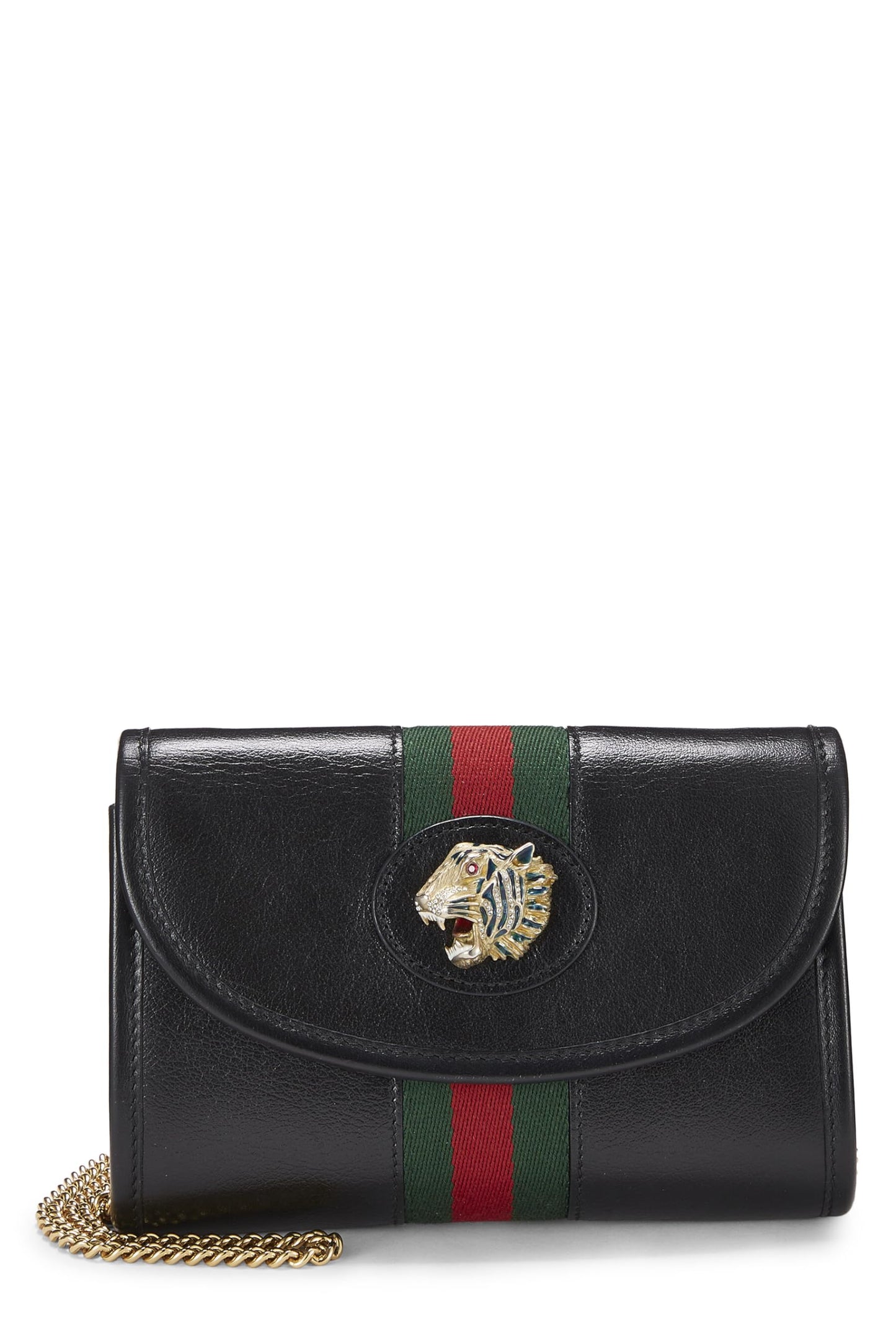 Gucci, Bolso de hombro Mini Rajah de piel negra Pre-Loved, Negro