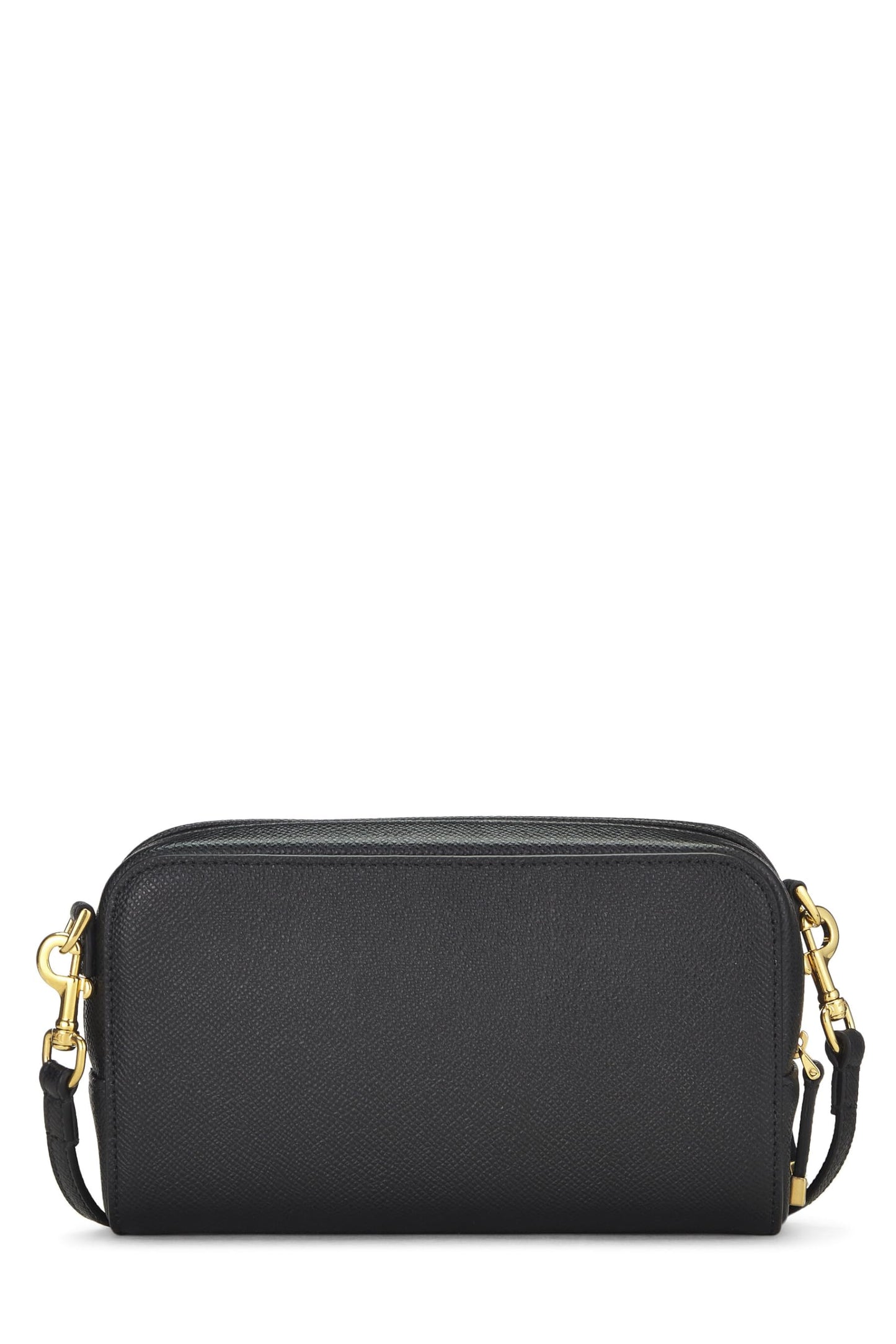 Dior, Sac bandoulière double pochette Caro en cuir de veau noir d'occasion, noir