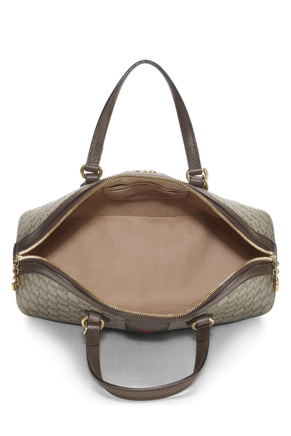 Gucci, Bolso de hombro pequeño con cúpula Ophidia Original GG Supreme Brown Pre-Loved, Marrón