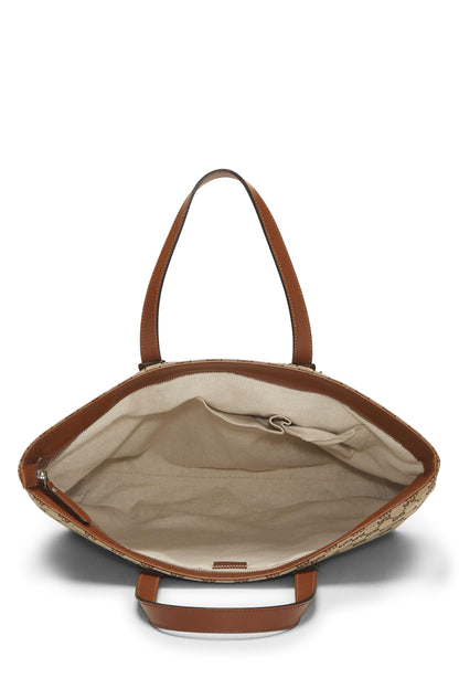 Gucci, sac fourre-tout en toile GG marron d'occasion, marron