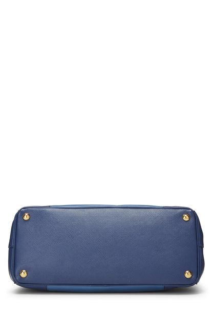 Prada, sac fourre-tout Executive moyen en saffiano bleu d'occasion, bleu