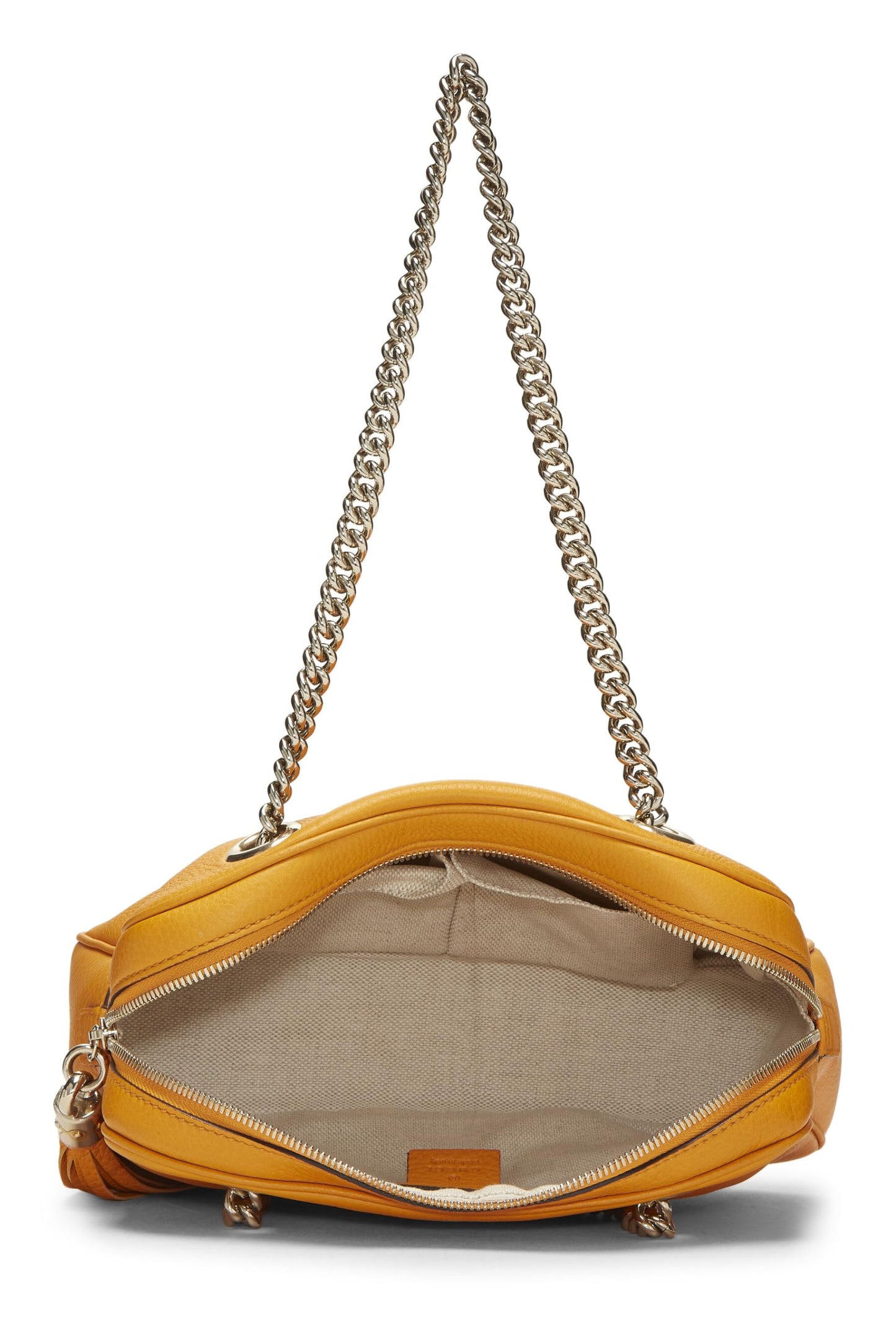 Gucci, Pre-Loved Orange Leather Soho Chain Shoulder Bag, Orange