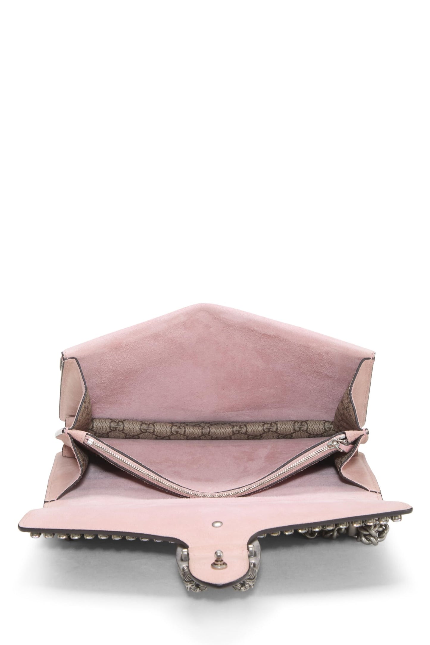 Gucci, sac à bandoulière Dionysus orné de cristaux GG Supreme Original d'occasion, taille moyenne, rose