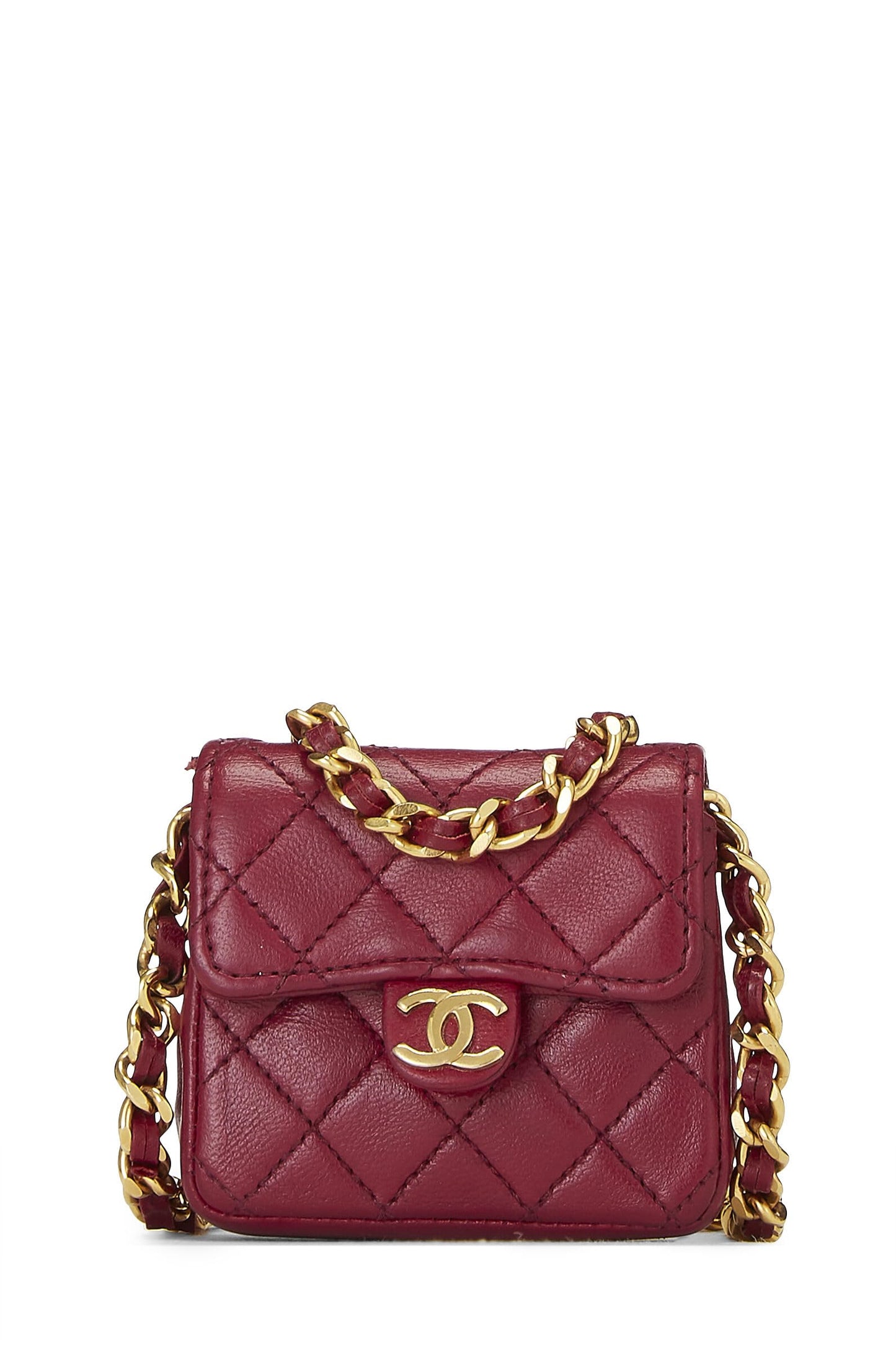 Chanel, Pre-Loved Pink Quilted Lambskin Half Flap Micro, Pink