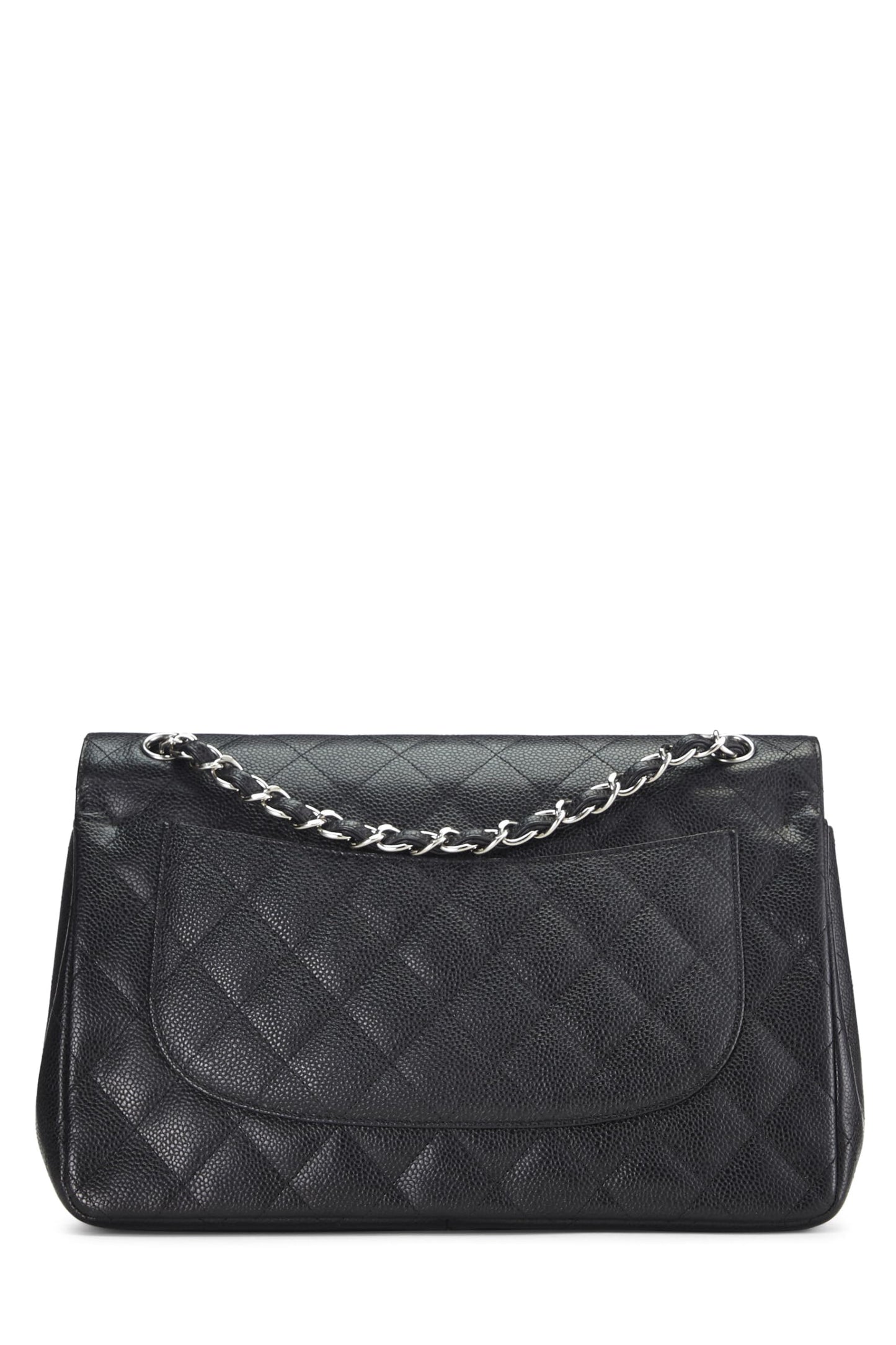 Chanel, Pre-Loved Black Quilted Caviar New Classic Double Flap Jumbo, Black