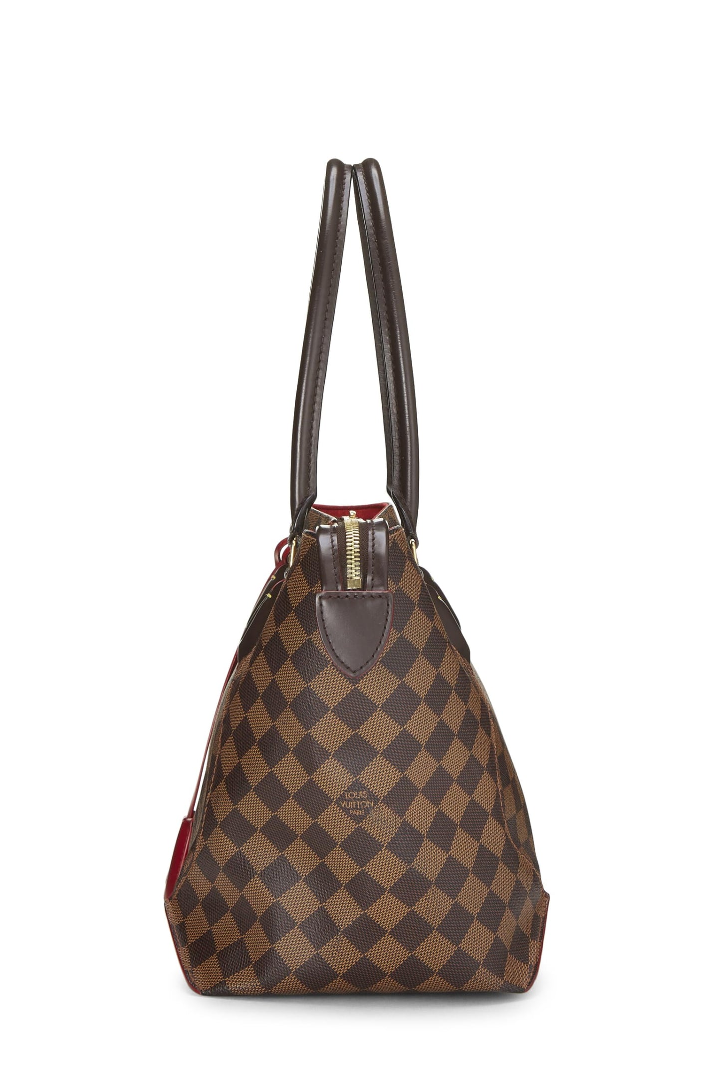 Louis Vuitton, sac cabas Caissa MM Damier Ebene rouge d'occasion, rouge