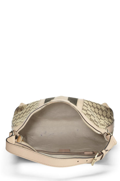 Gucci, sac hobo vintage en toile GG d'occasion de taille moyenne, rose