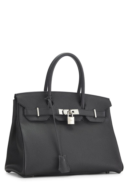 Hermès, sac Togo Birkin 30 noir d'occasion, noir