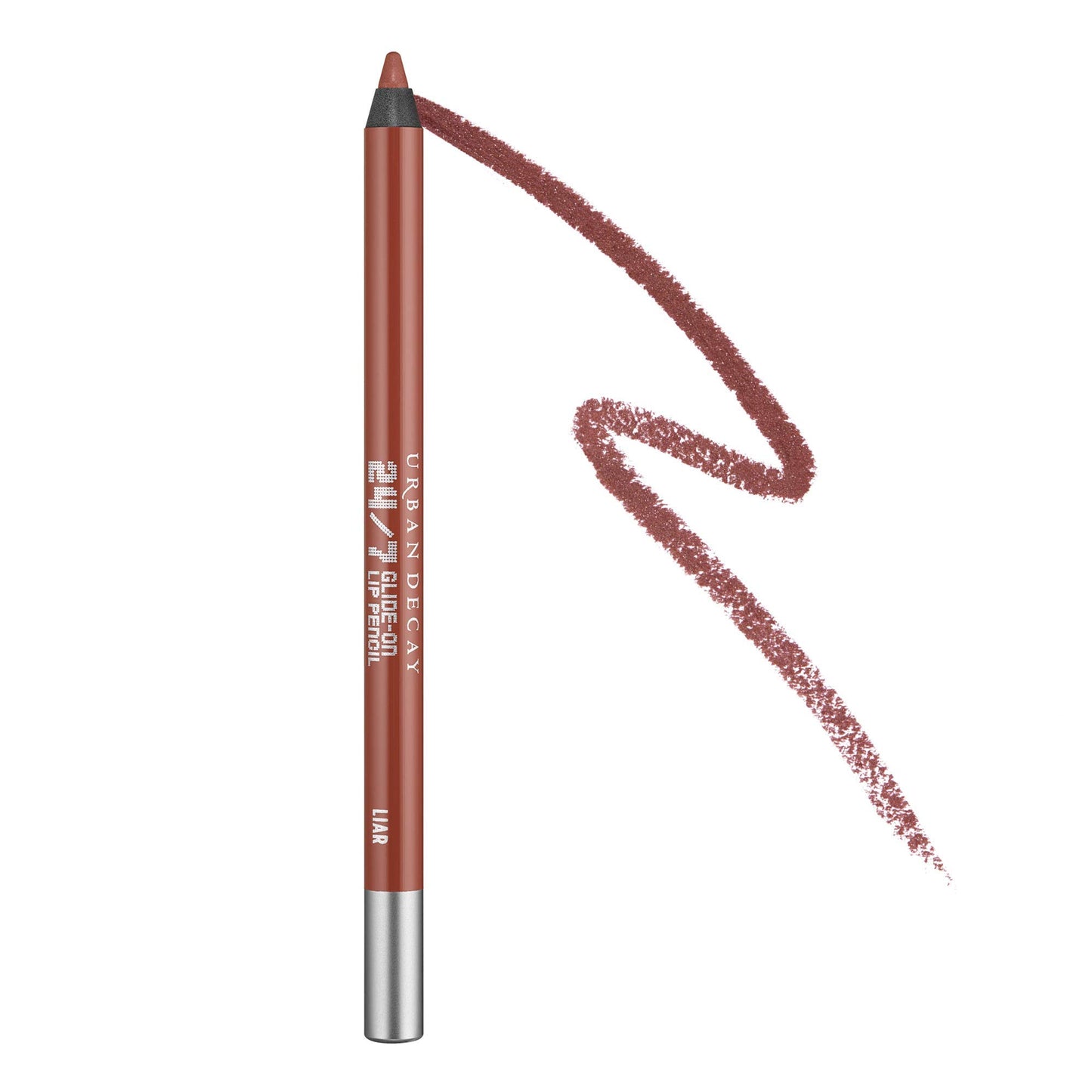 URBAN DECAY 24/7 Glide-On Waterproof Lip Pencil (Liar - Mauve Nude), Smudge-Proof, Longwearing Lip Liner, Smooth & Creamy Colors, Moisturizing Formula with Vitamin E - 0.04 oz