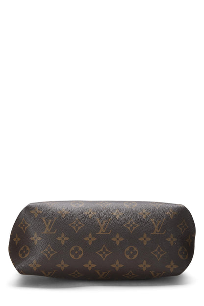 Louis Vuitton, sac fourre-tout zippé à fleurs en toile Monogram d'occasion PM, marron