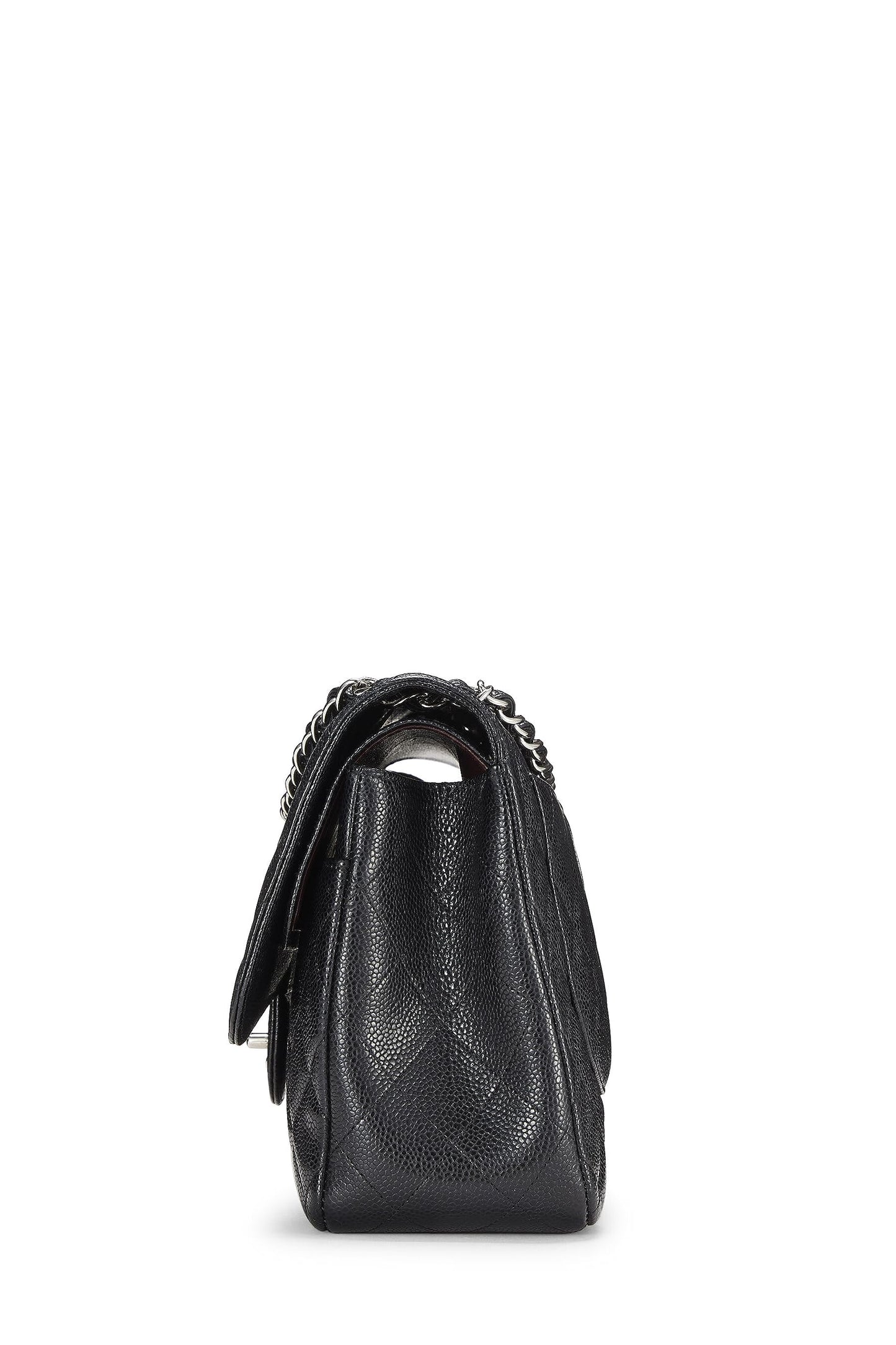 Chanel, Pre-Loved Black Quilted Caviar New Classic Flap Jumbo, Black