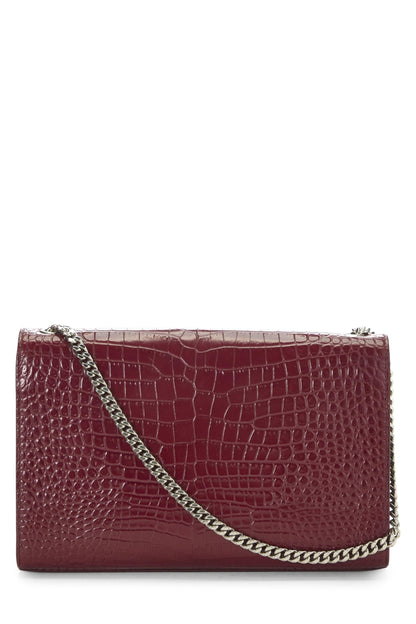 Yves Saint Laurent, Pre-Loved Burgundy Embossed Kate Tassel Medium, Burgundy