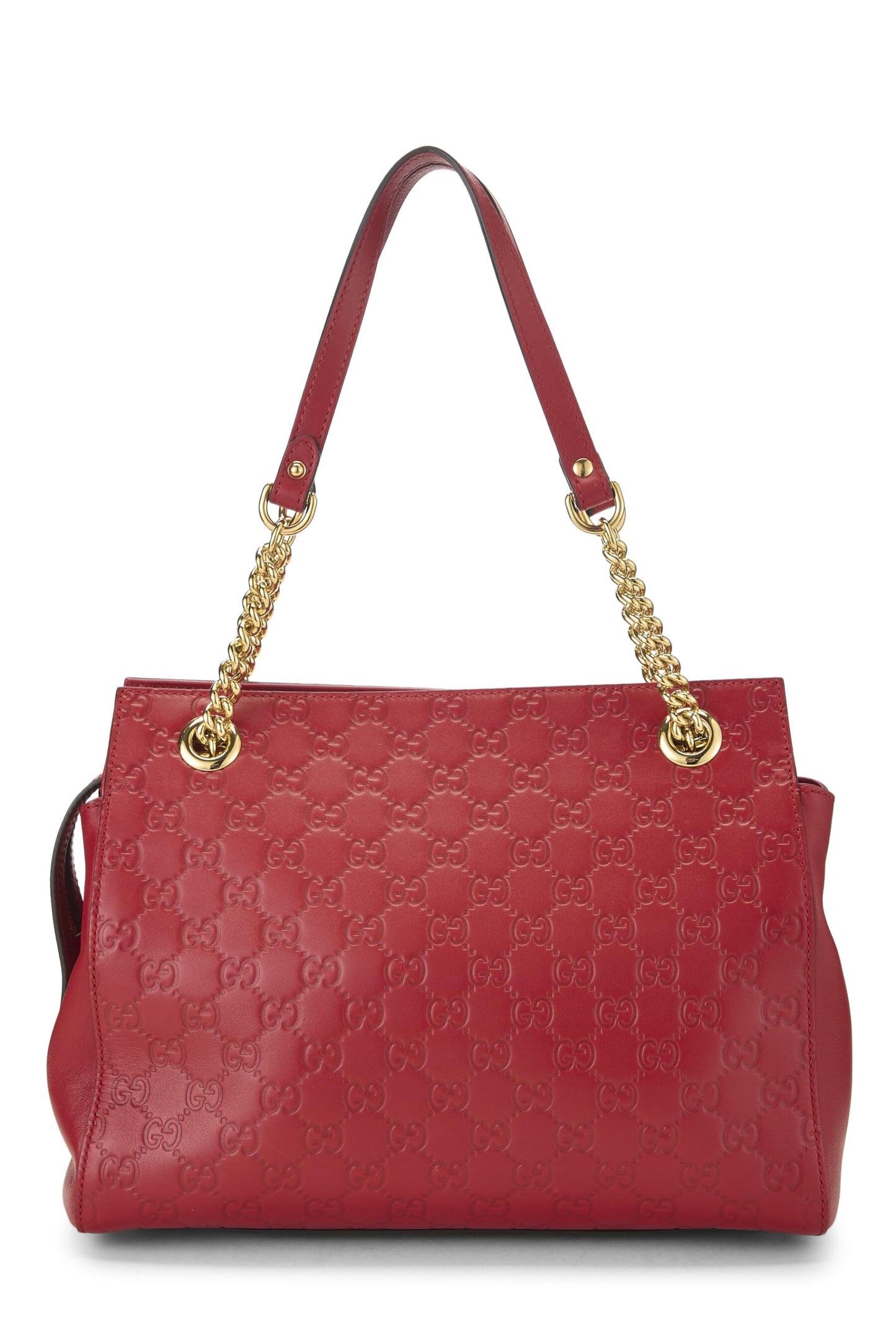 Gucci, Bolso tote mediano con cadena suave Guccissima de cuero rojo Pre-Loved, Rojo