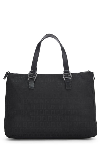 Fendi, Bolso tote pequeño de lona con forma de calabacín negro Pre-Loved, Negro