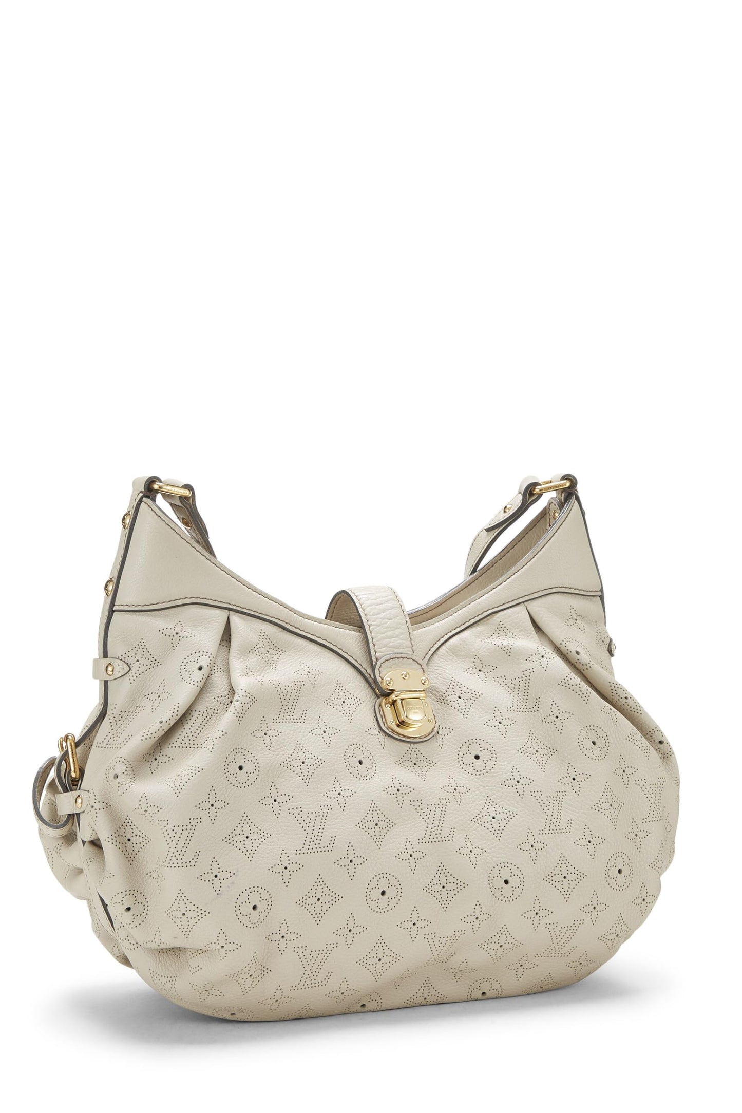 Louis Vuitton, Cuero Mahina con monograma blanco Pre-Loved XS, Blanco