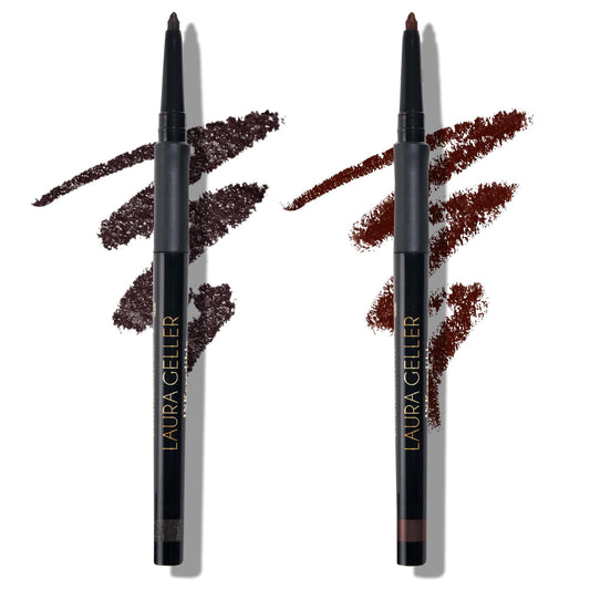 LAURA GELLER NEW YORK INKcredible Gel Eyeliner Duo - Brown Eyed Girl and After Midnight - Waterproof Smudge-Proof Liner - Built in Sharpener