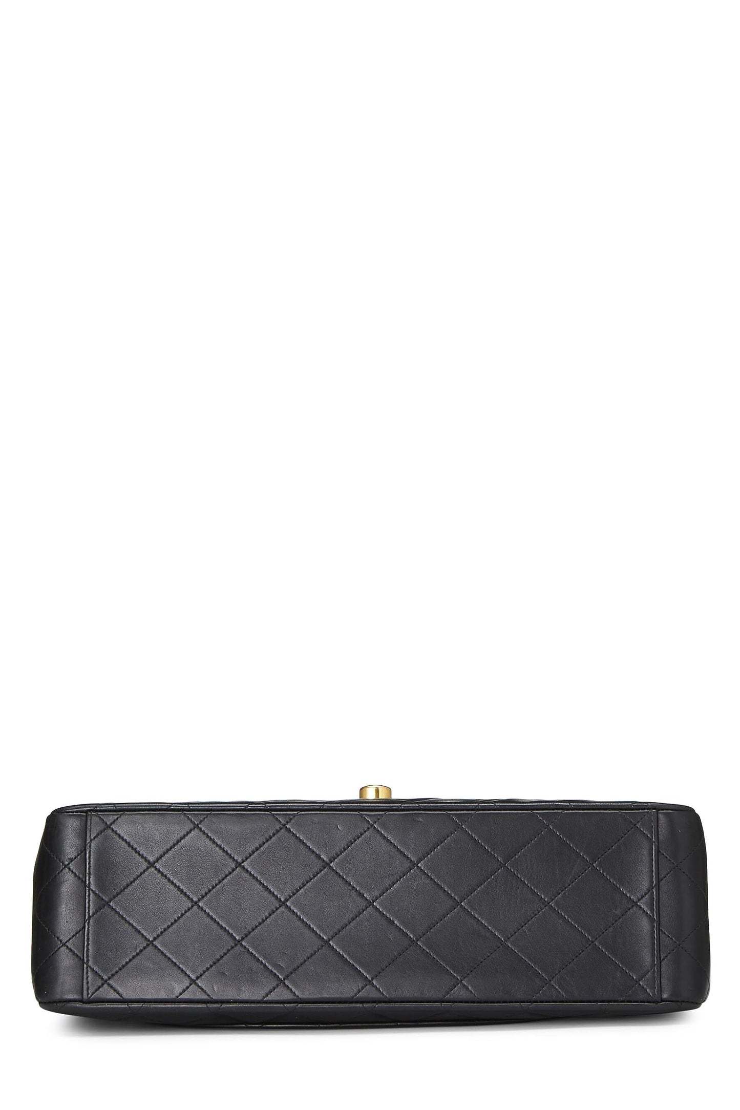 Chanel, Pre-Loved Black Quilted Lambskin Half Flap Maxi, Black