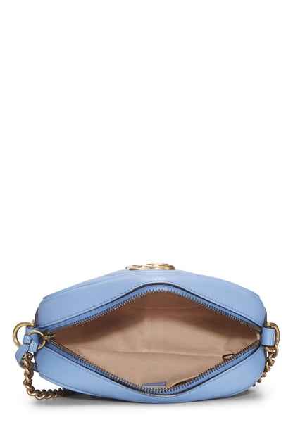 Gucci, Mini sac bandoulière GG Marmont en cuir bleu d'occasion, bleu