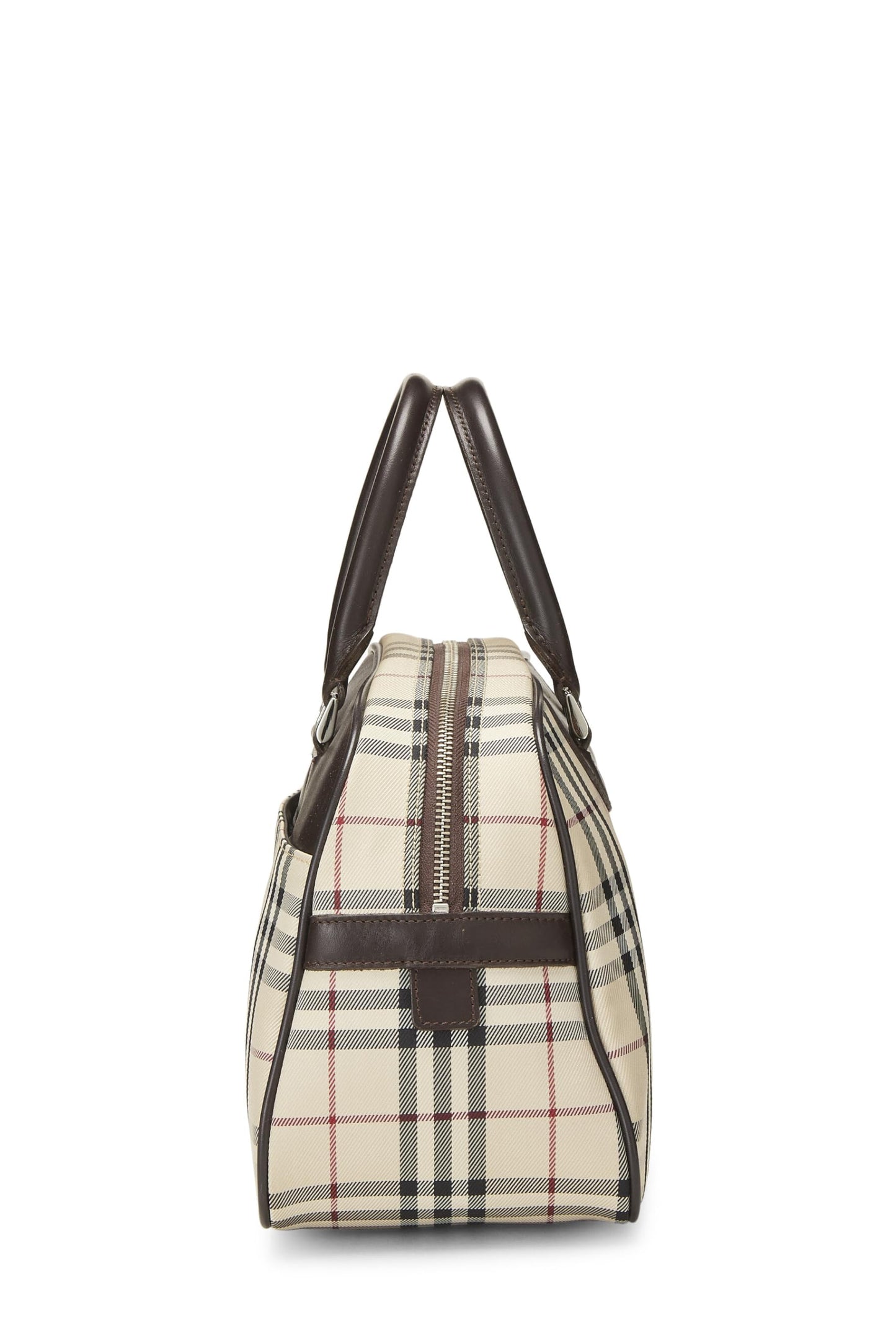 Burberry, sac à main bowler marron House Check de taille moyenne, d'occasion, marron