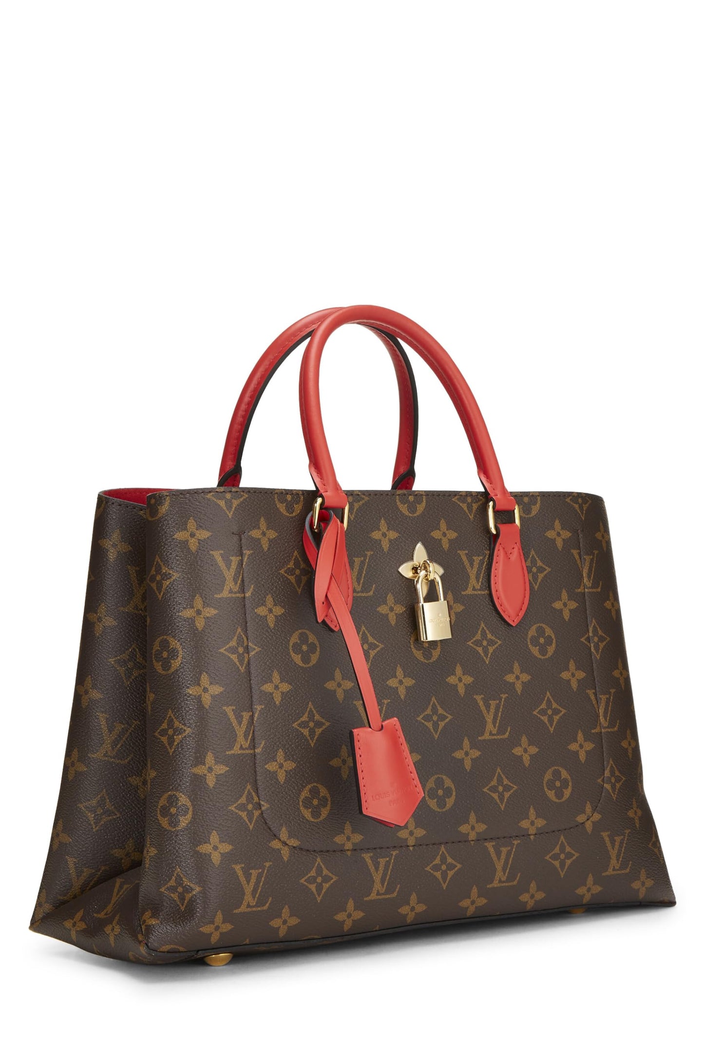 Louis Vuitton, sac fourre-tout à fleurs Monogram rouge d'occasion, rouge