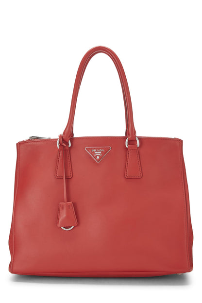 Prada, sac cabas moyen en cuir de veau rouge d'occasion, rouge