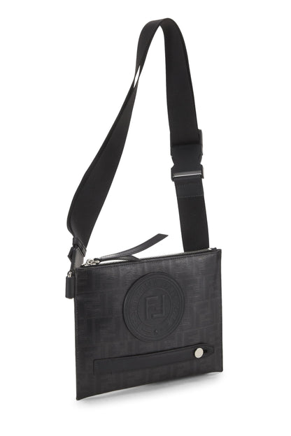 Fendi, Pre-Loved Black Zucca Coated Canvas Crossbody Bag, Black