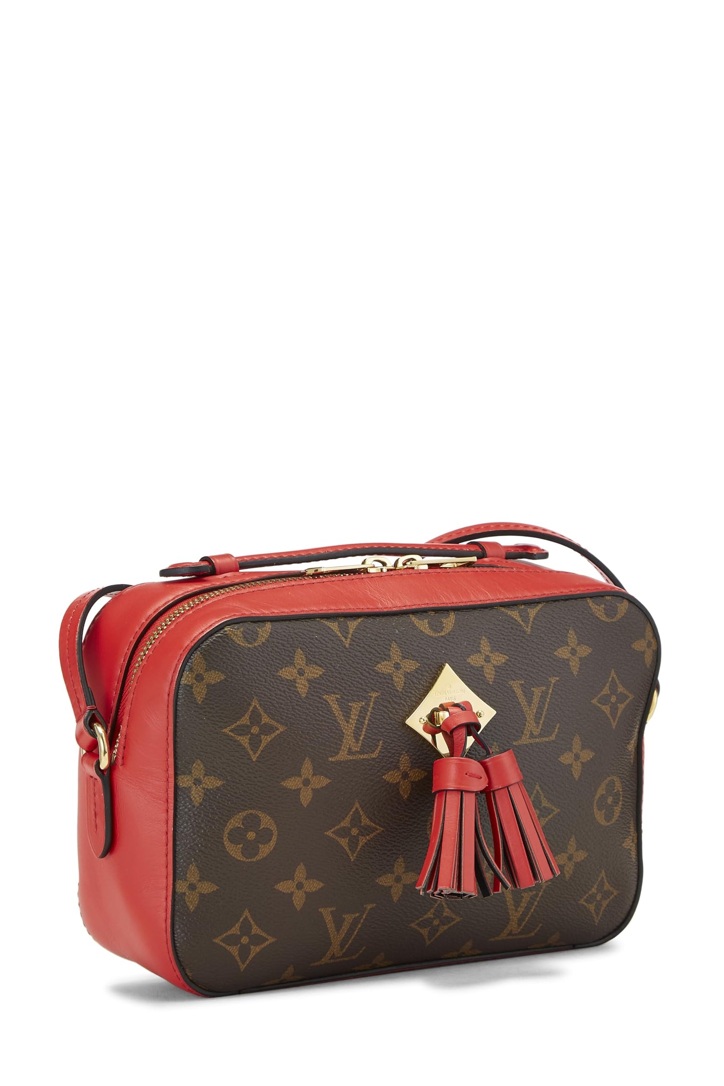 Louis Vuitton, Sac à main Saintonge en toile monogram rouge d'occasion, rouge