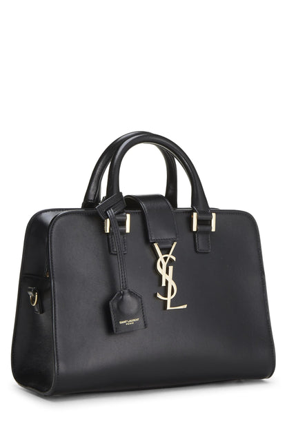 Yves Saint Laurent, Pre-Loved Black Soft Calfskin Monogram Cabas Baby, Black