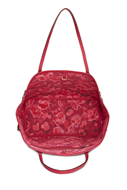 Louis Vuitton, toile monogram rose d'occasion Ikat Flower Neverfull MM, rose