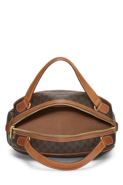 Céline, Pre-Loved Brown Coated Canvas Macadam Handbag, Brown