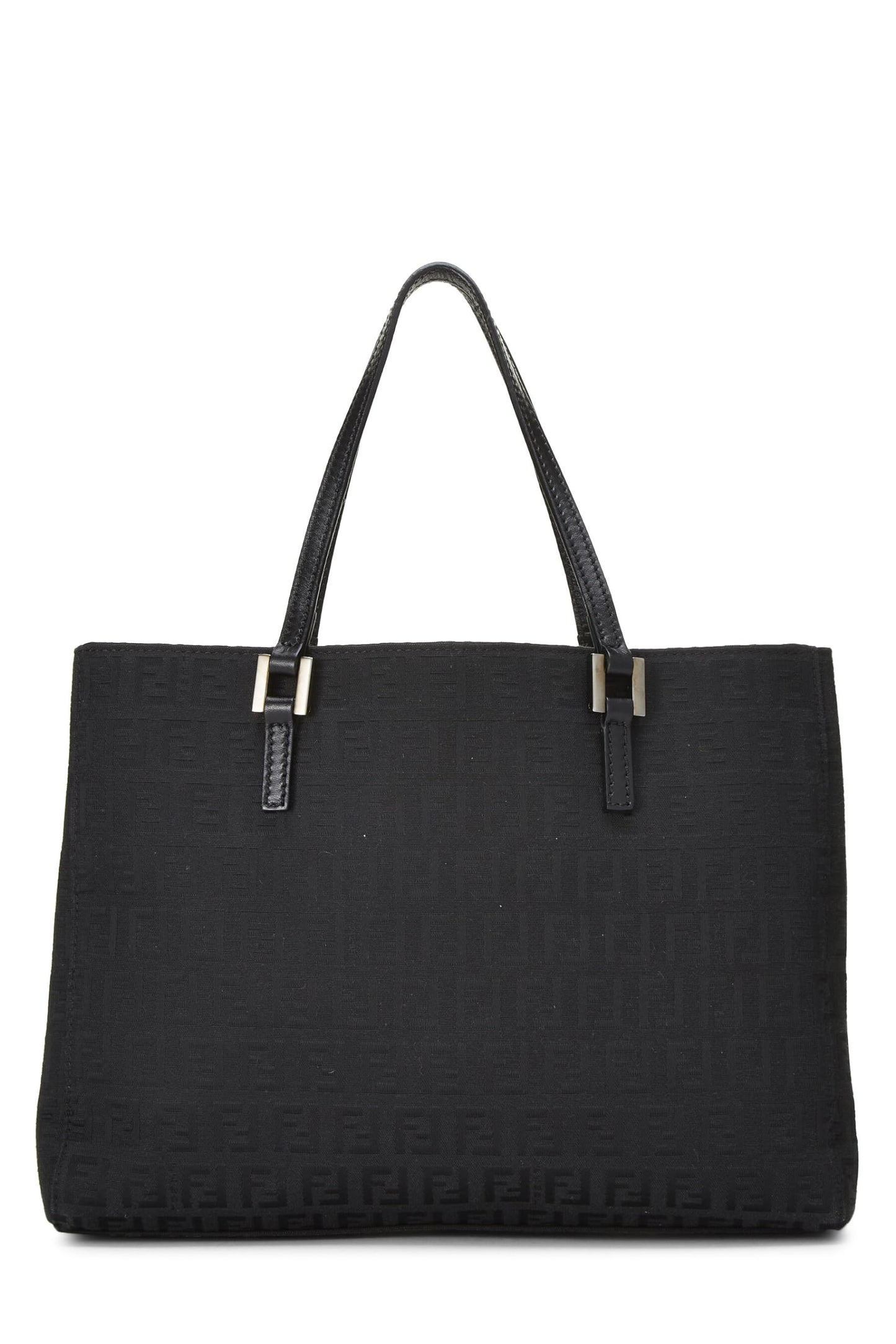 Fendi, sac fourre-tout en toile Zucchino noir d'occasion, petit modèle, noir