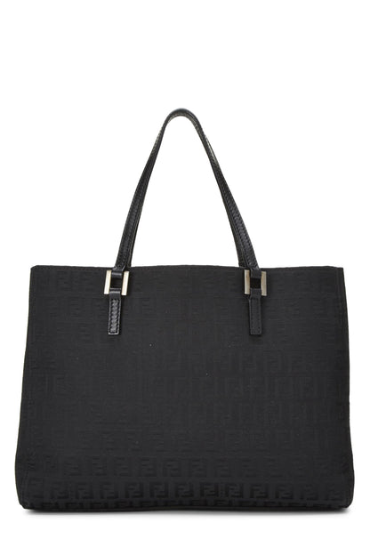 Fendi, Pre-Loved Black Zucchino Canvas Tote Small, Black