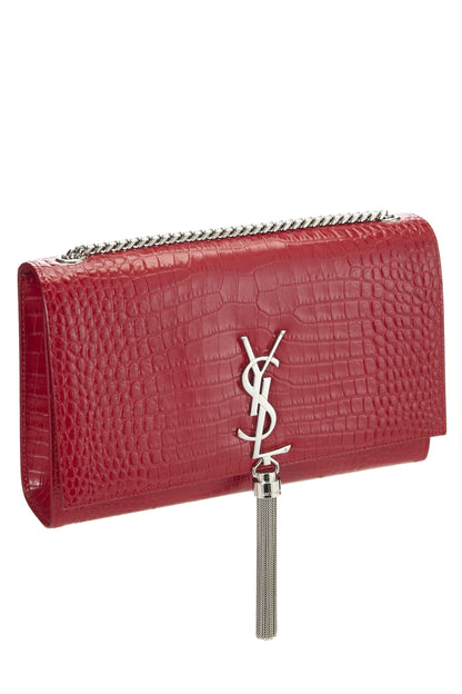 Yves Saint Laurent, Pre-Loved Red Embossed Kate Tassel Medium, Red