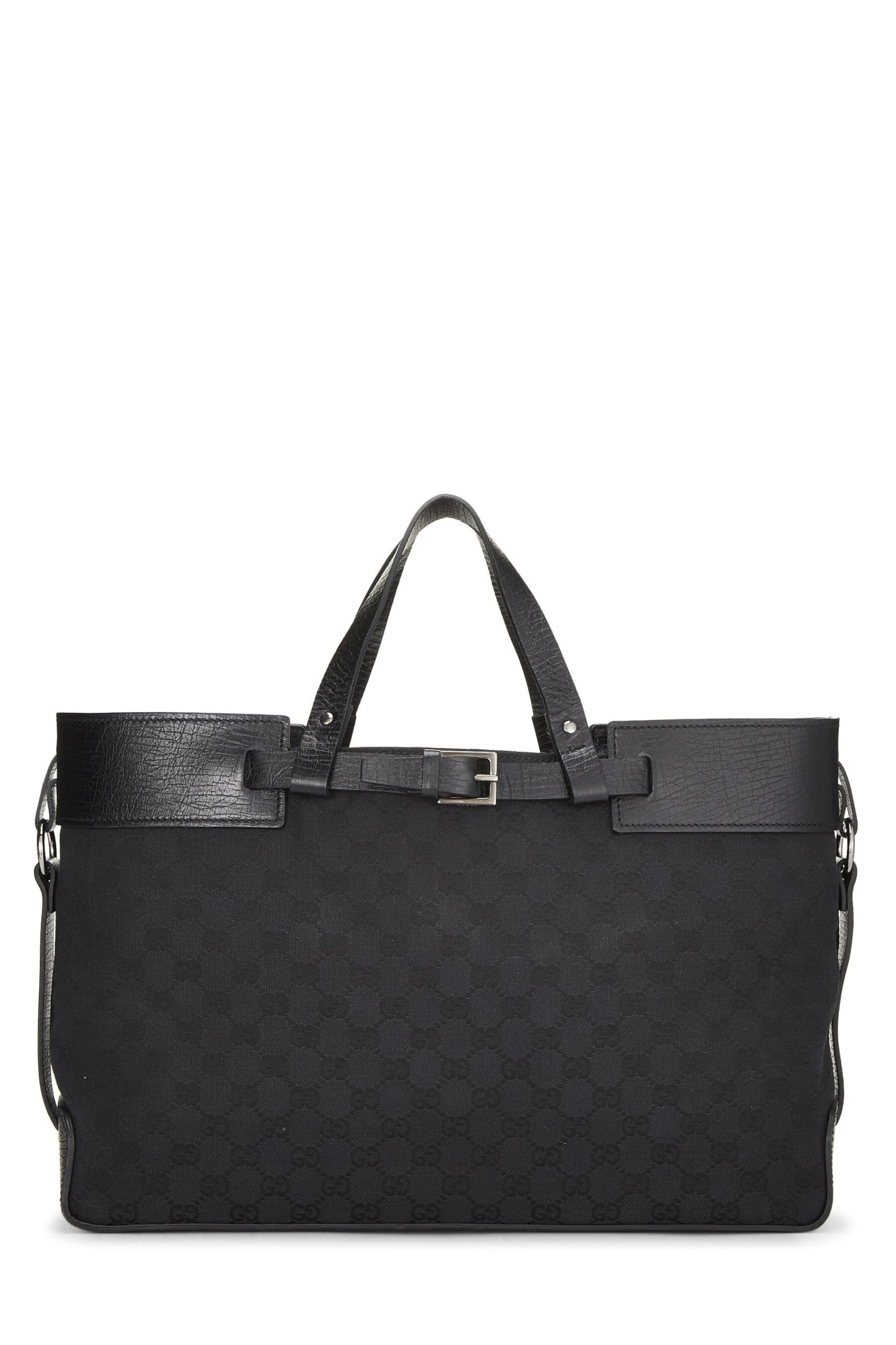 Gucci, sac fourre-tout en toile GG noir d'occasion, grand modèle, noir