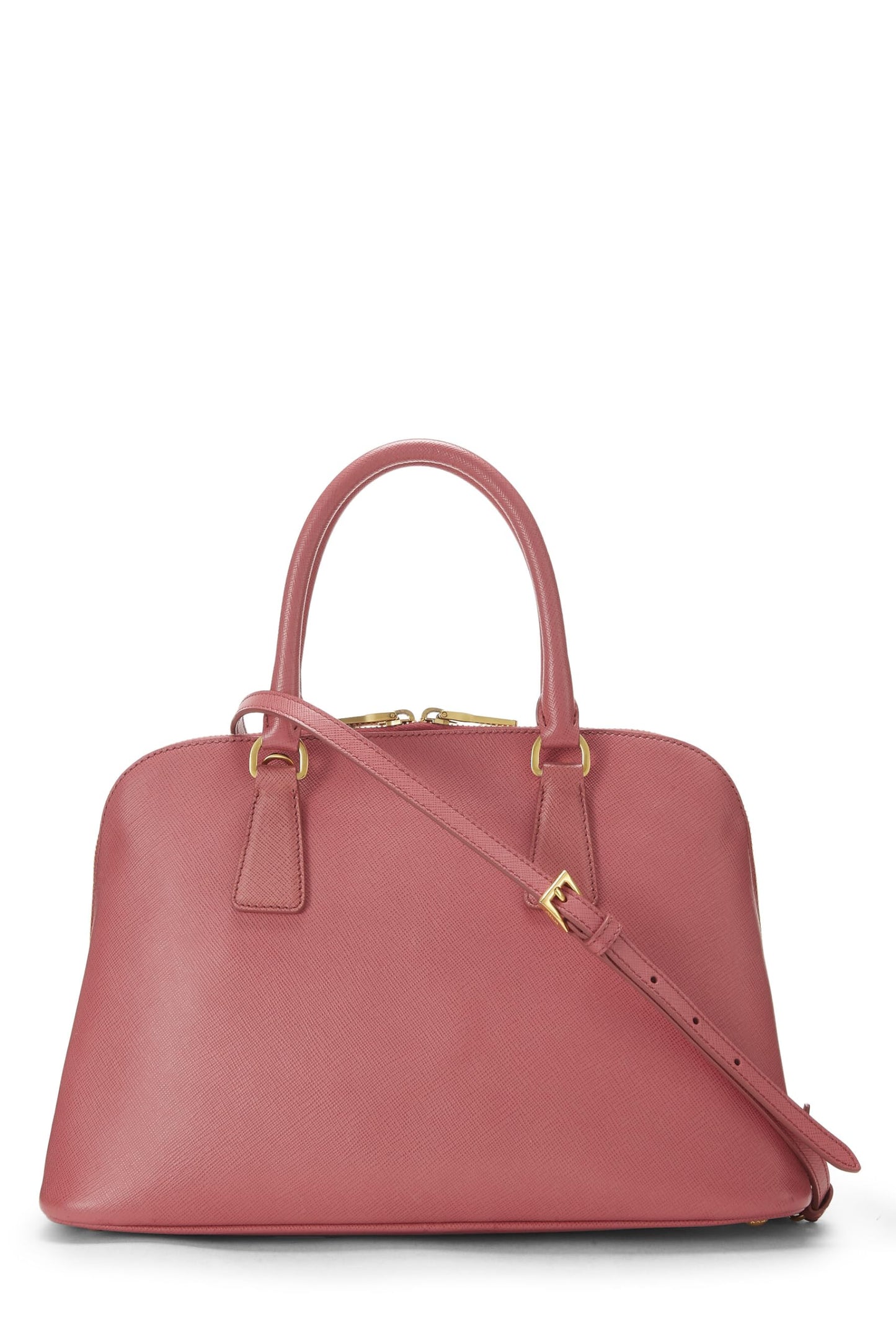 Prada, Promenade Medium Saffiano bleu d'occasion, rose