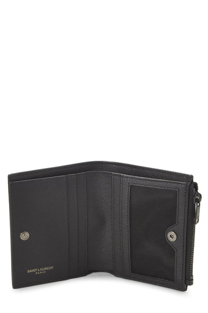 Yves Saint Laurent, Pre-Loved Black Grainy Leather Bifold Wallet, Black