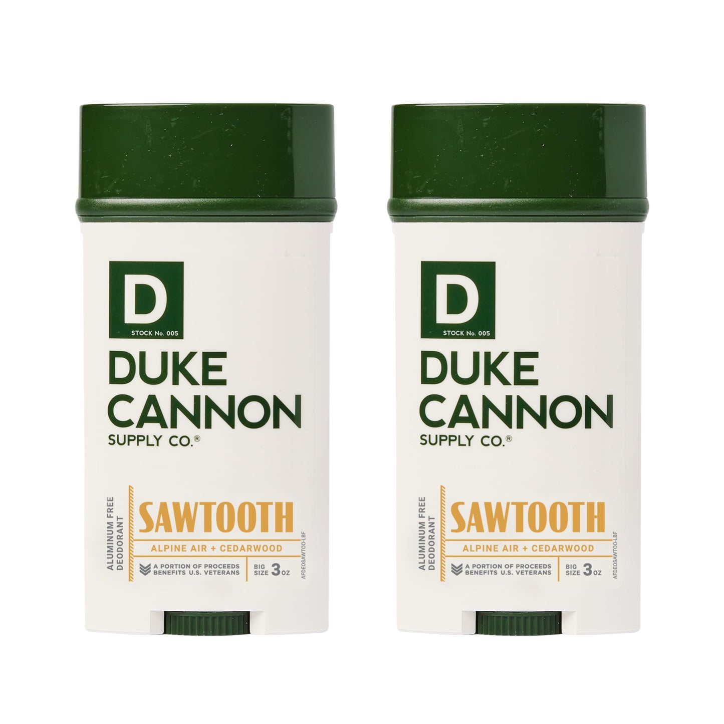 Duke Cannon Supply Co. Aluminum-Free Deodorant for Men 3 oz. Sawtooth, 2 Pack - Unique Masculine Scent, Odor Control & Soothe Skin