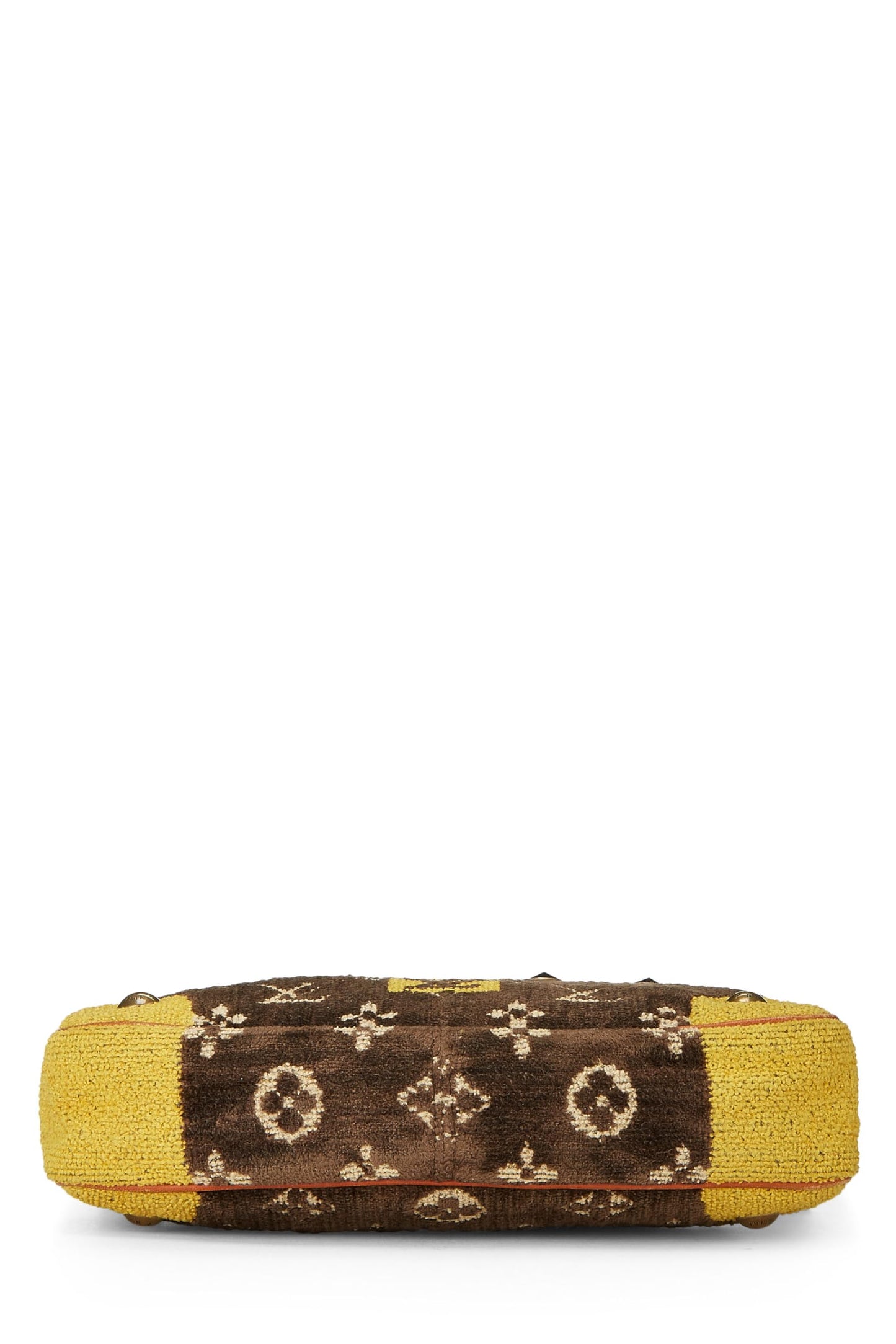 Louis Vuitton, Pochette Trompe L'oeil en Velours Marron et Jaune d'occasion, Accessoires, Marron