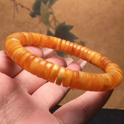 Natural Beeswax Old Honey Thin Cut Pills Bracelet