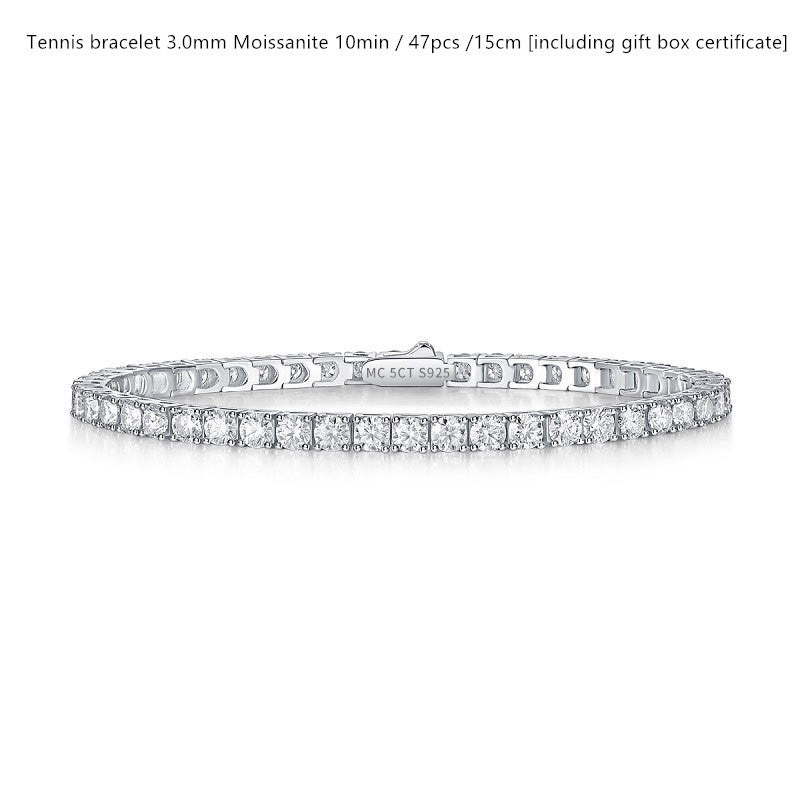 Bracelet de tennis en argent sterling avec moissanite couleur D pour femme