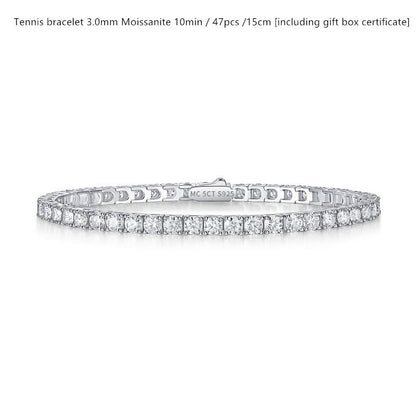 Bracelet de tennis en argent sterling avec moissanite couleur D pour femme