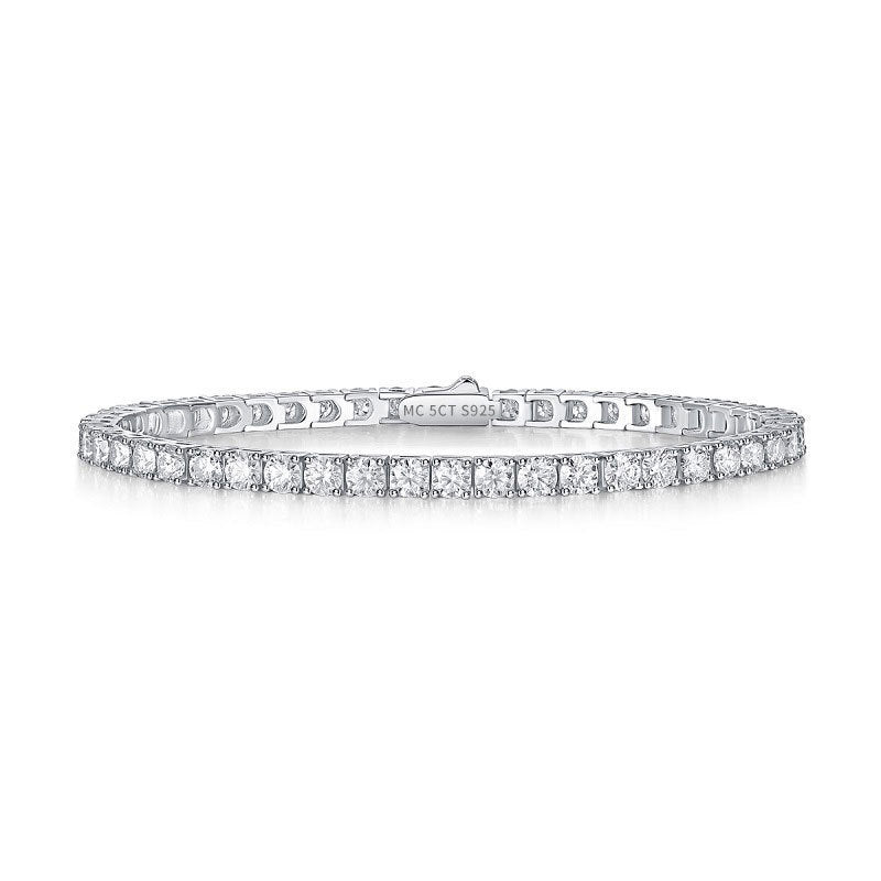 Sterling Silver D Color Moissanite Tennis Bracelet For Women