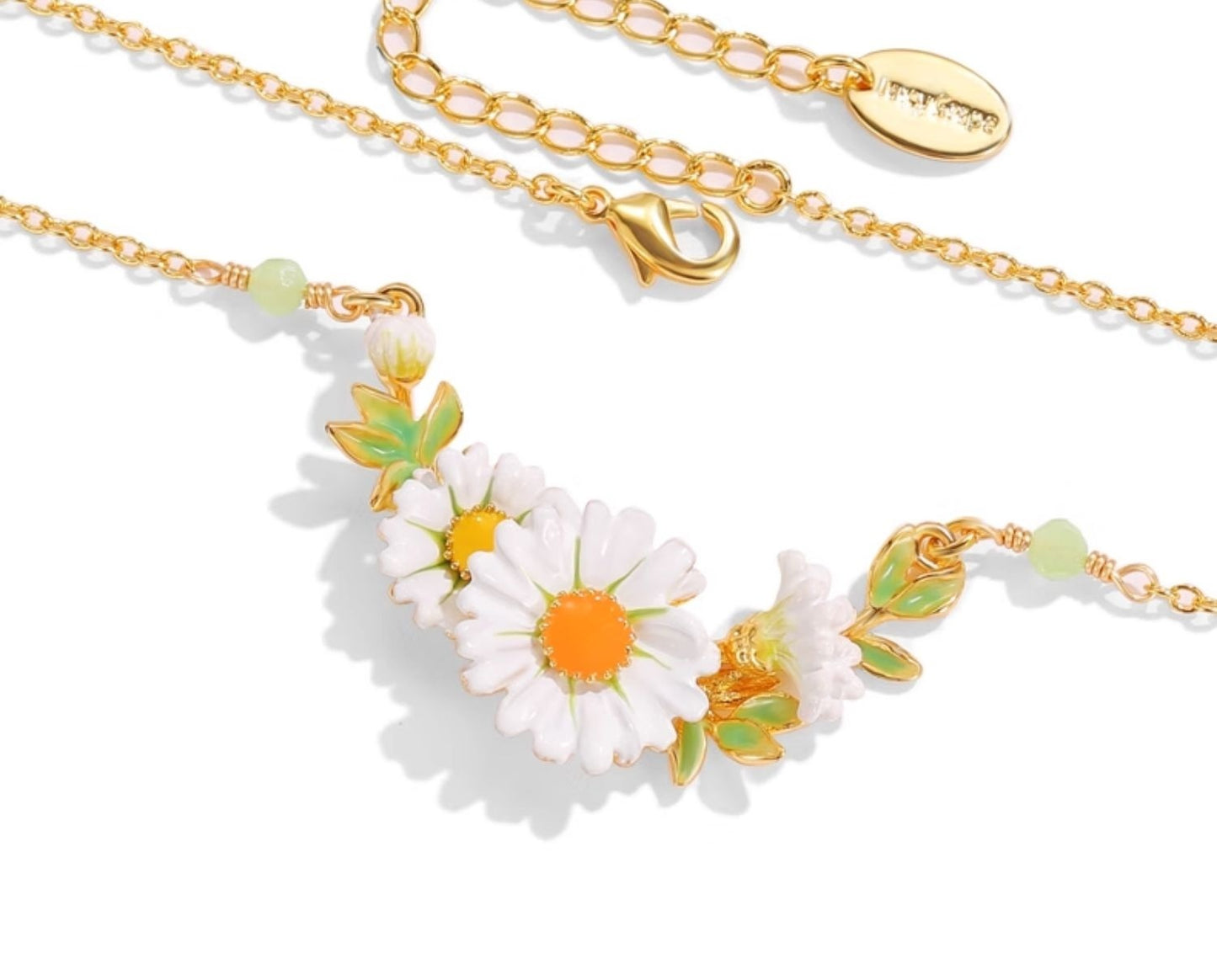 Collier de jardin pour femme avec chaîne de clavicule en chrysanthème blanc