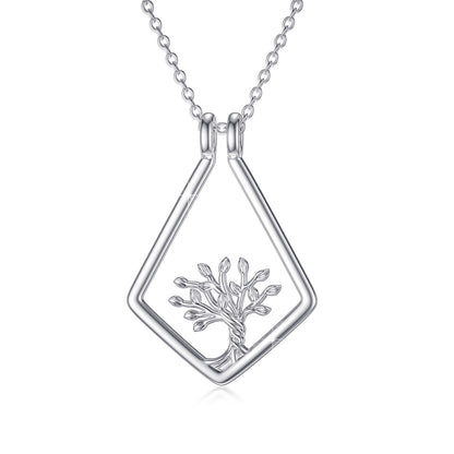 Collier pendentif porte-bague arbre de vie en argent sterling 925