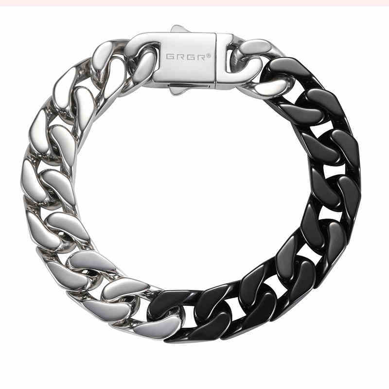 Spliced White Ceramic Cuban Link Chain Bracelet