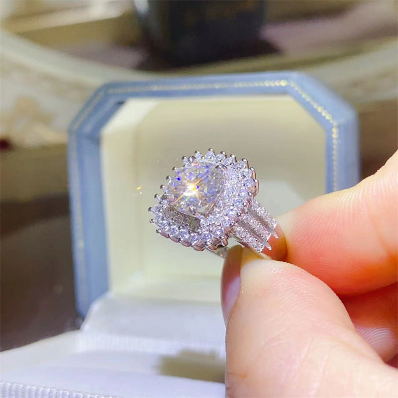 2 Karat D Color Moissanite Ring