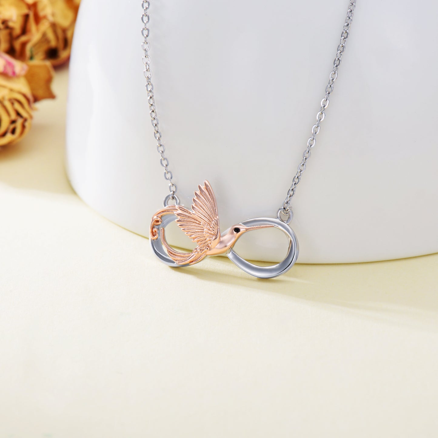 Hummingbird Necklace 925 Sterling Silver Infinity Hummingbird Pendant Necklace Jewelry Bird Gifts