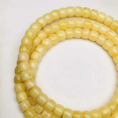 Perles de Bouddha coupées droites en cire d'abeille naturelle, accessoires d'artisanat à l'huile de poulet