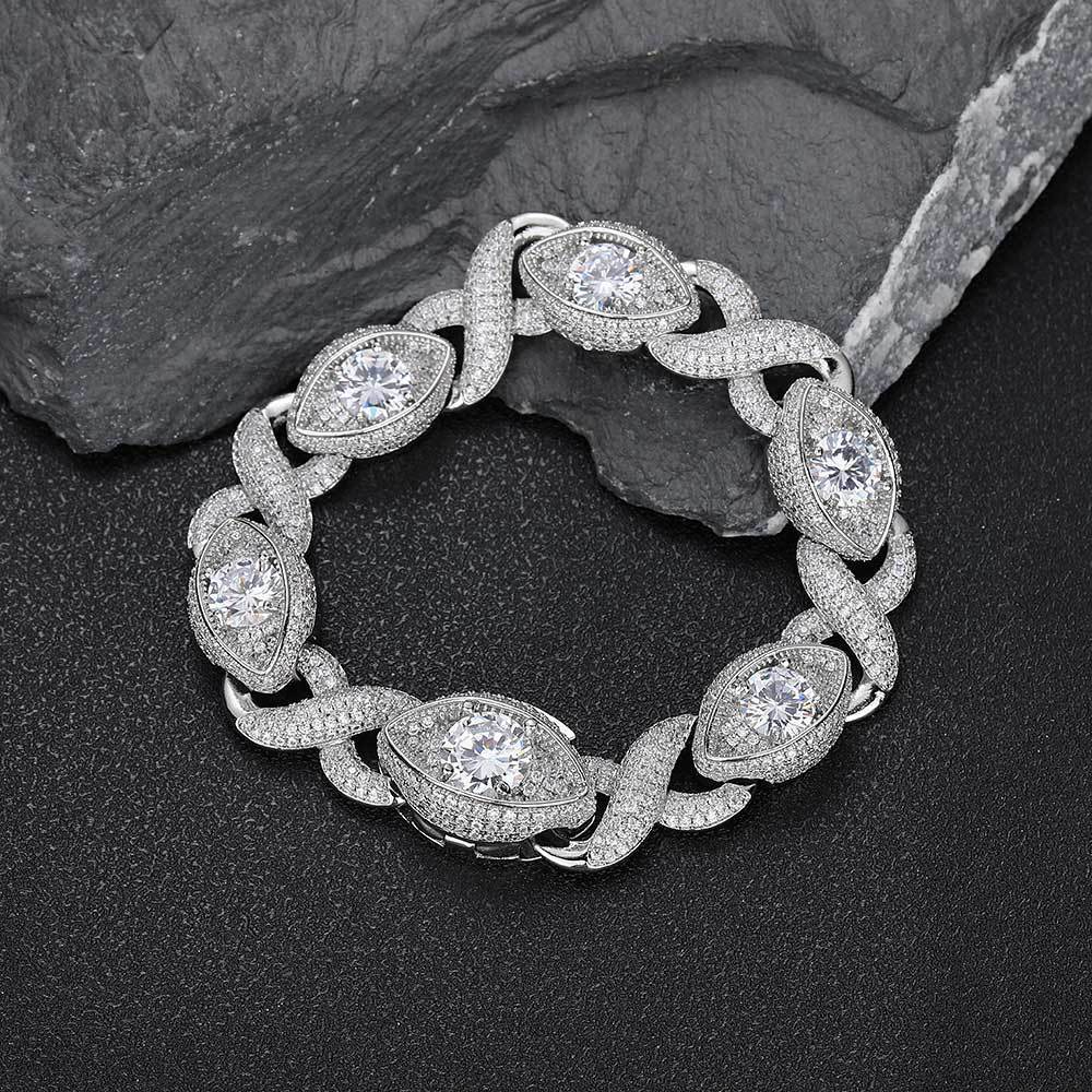 Men's Fashion Hip Hop Zircon Bracelet Cuban Link Chain